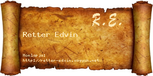 Retter Edvin névjegykártya